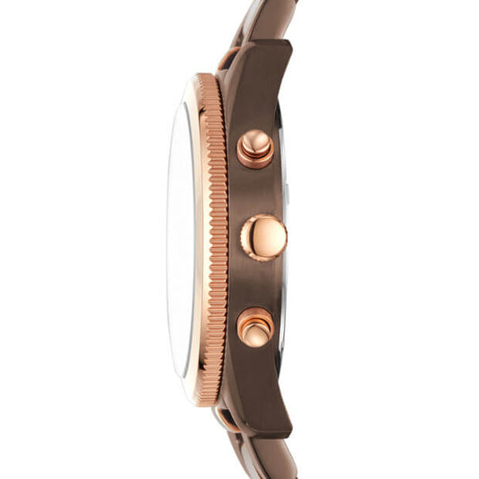 Fossil Es4284 Perfect Boyfriend Ladies Brown Dial Dual Tone