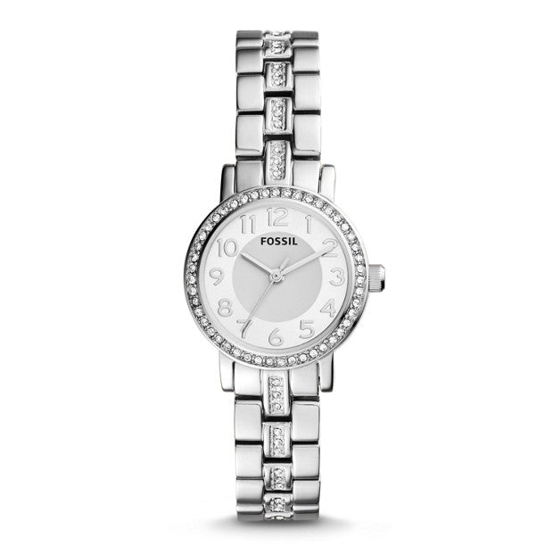 Fossil Bq1427 Petite Stainless Steel Silver Tone Glitz Watch