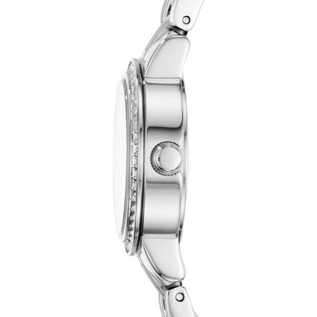 Fossil Bq1427 Petite Stainless Steel Silver Tone Glitz Watch