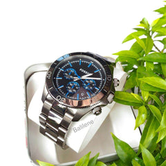Fossil Retro Traveler Chronograph Smoke Stainless Steel Watch
