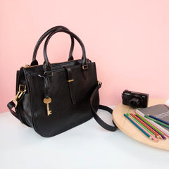Fossil ZB7412001 Ryder Black Satchel Bag