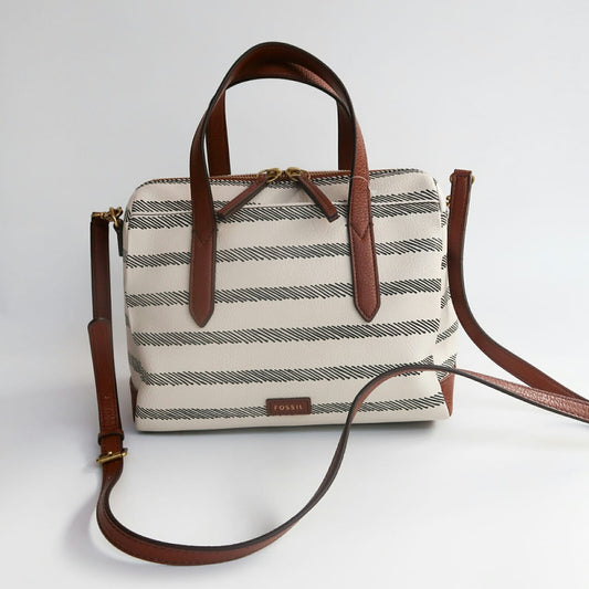 Fossil SHB1922558 Sydney Satchel Neutral Stripe Print