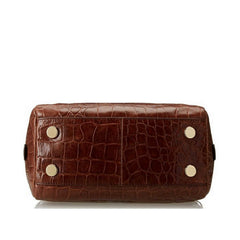 Fossil SHB1986204 Sydney Satchel Croco Brown Leather