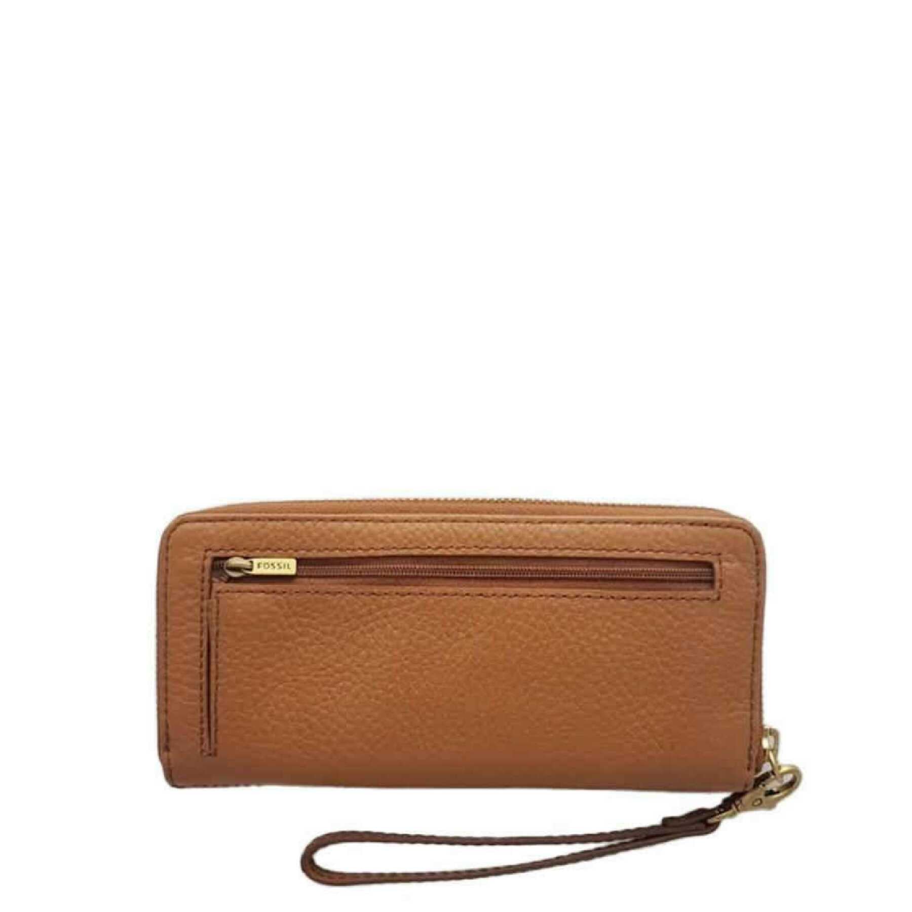 Fossil SWL1575216 Madison Zip Clutch Saddle