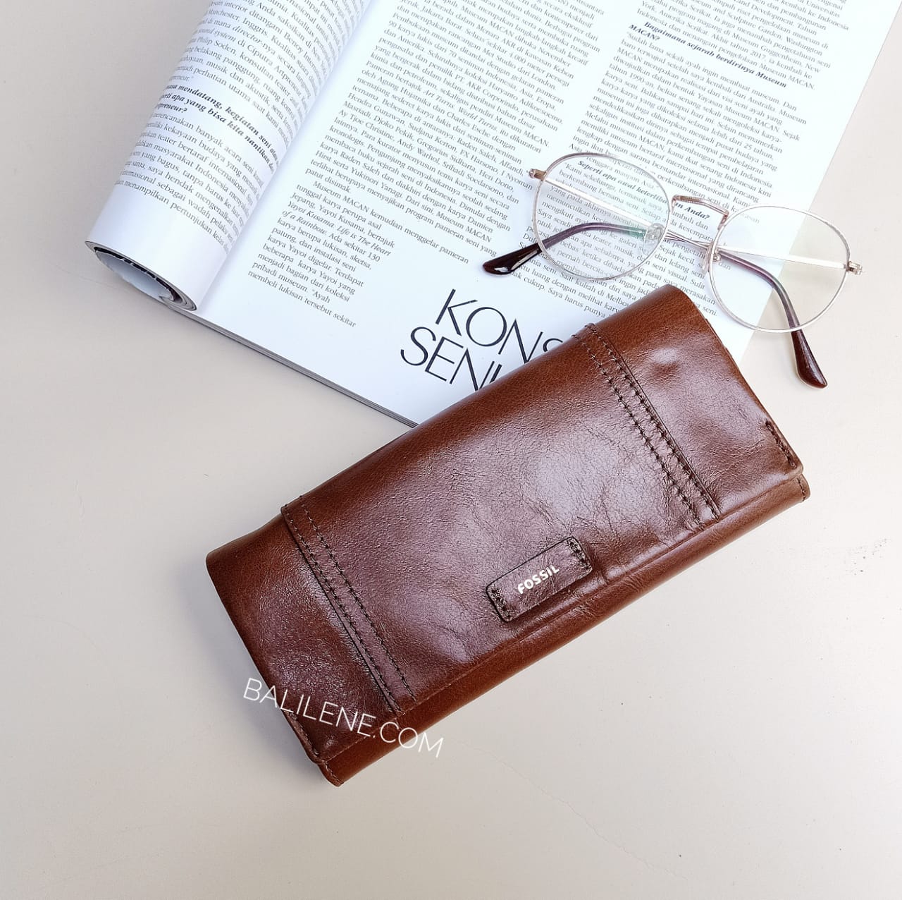 Fossil SL7105200 Ladies Ellis 29 Brown Clutch Purse