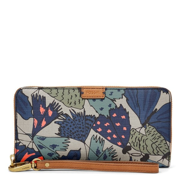 Fossil Sl7199258 Emma Large Zip Clutch Grey Multi Balilene