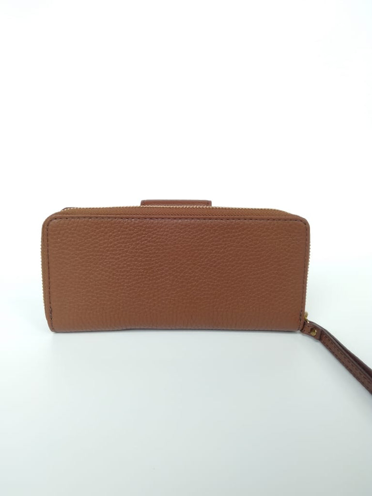 Fossil Swl1575210 Madison Leather Zip Clutch Medium Brown