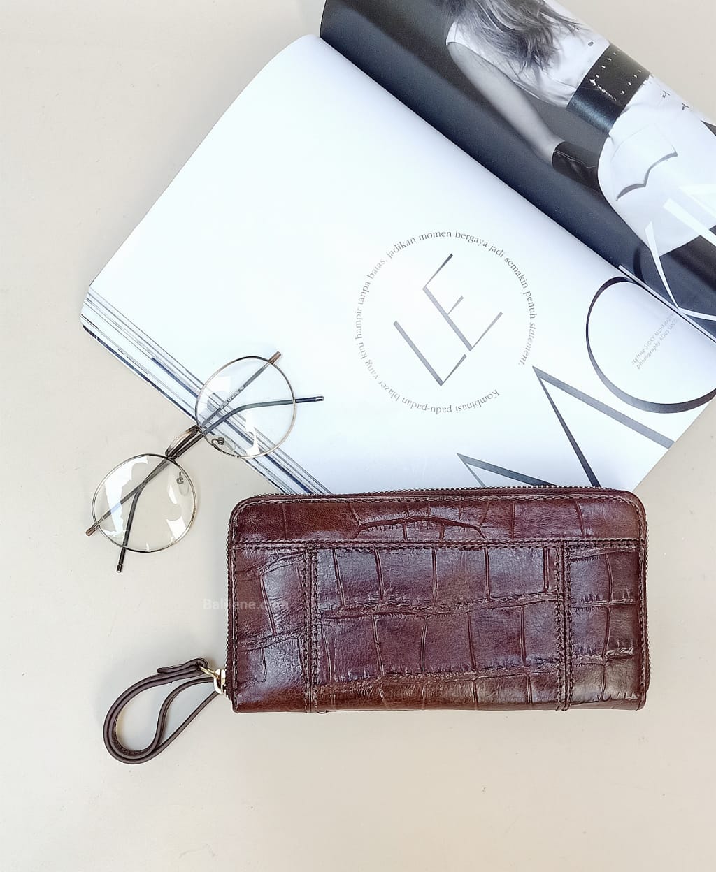 Fossil Swl1823204  Jori Zip Wallet Brown Croco
