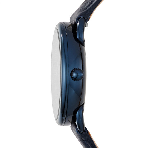 Fossil Es4092 Tailor Multifunction Blue Leather Watch