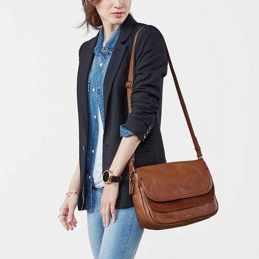 Fossil ZB7101-200 Peyton Large Double Flap Brown
