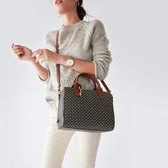 Fossil ZB7272080 Fiona Satchel Grid Black