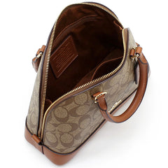 Coach F27583 Signature Mini Sierra Satchel Khaki Saddle