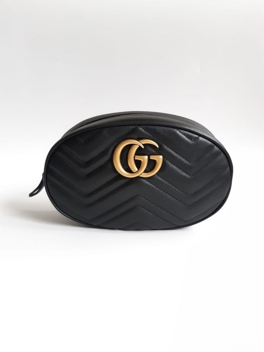 Gucci GG Marmont‎ 476434 belt bag Large Nextblack chevron leather