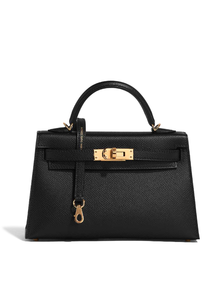 A BLACK EPSOM LEATHER MINI KELLY 20 II WITH GOLD HARDWARE