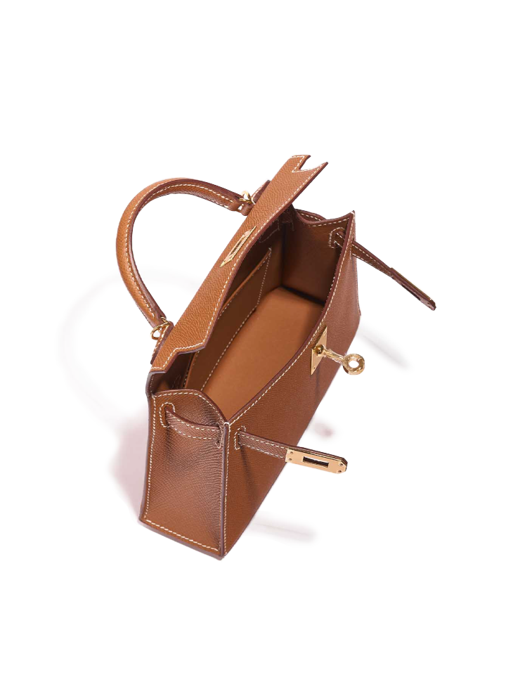 Hermes-Kelly-20-Mini-Sellier-Noir-Brown-Epsom-Gold-Hardware-Balilene-dalam