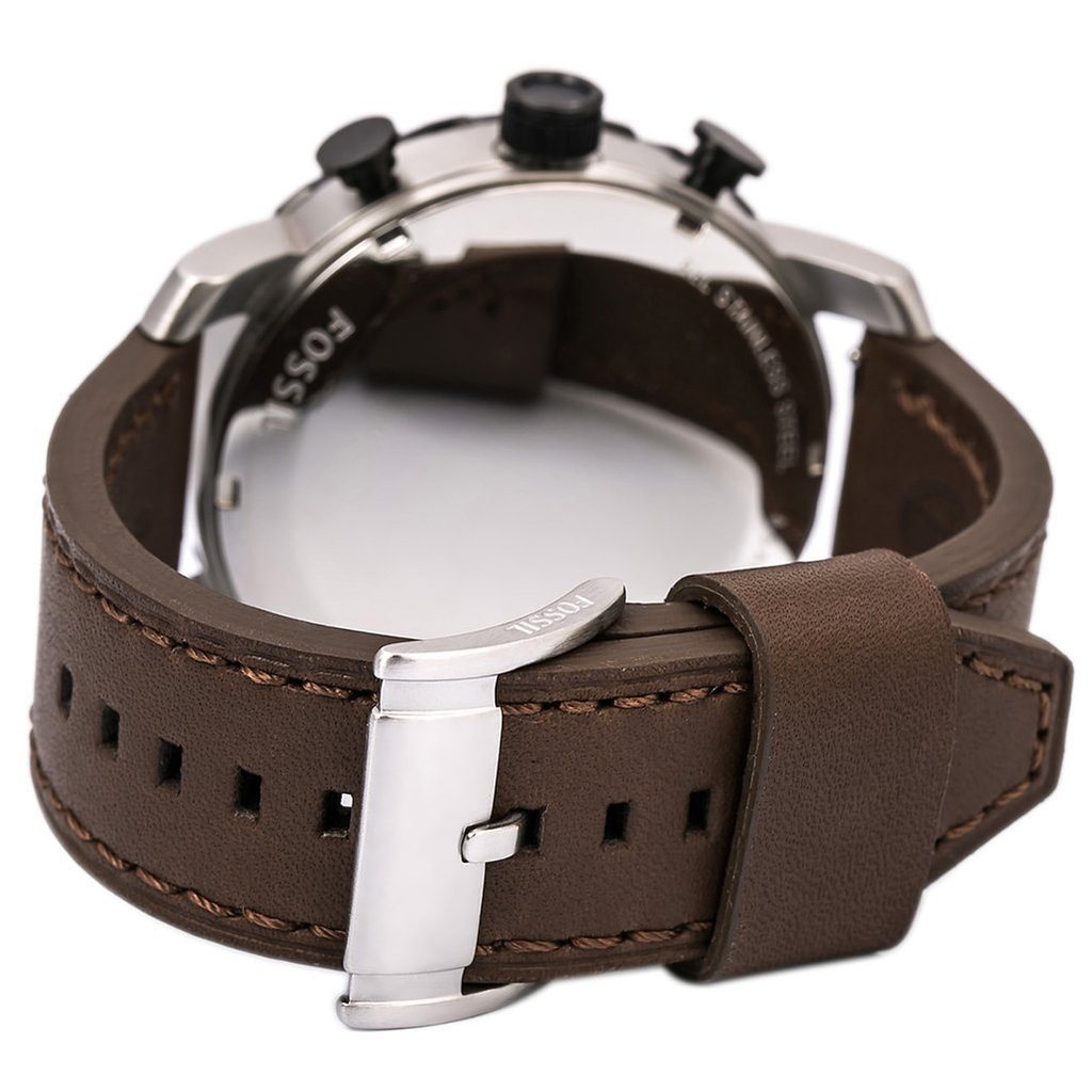 Fossil Jr1390  Nate Chronograph Brown Leather Strap Watch