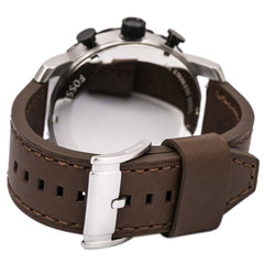 Fossil Jr1390  Nate Chronograph Brown Leather Strap Watch