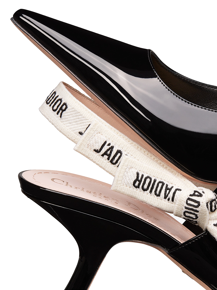 J'ADIOR Slinkback Pump Black Patent Calfskin Size 37