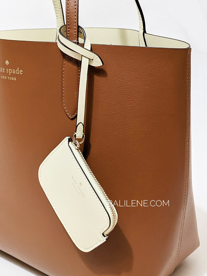    Kate-Spade-Ava-Reversible-Tote-Refined-Grain-Warm-Gingerbread-Crisp-Peac-Balilene-detail-samping