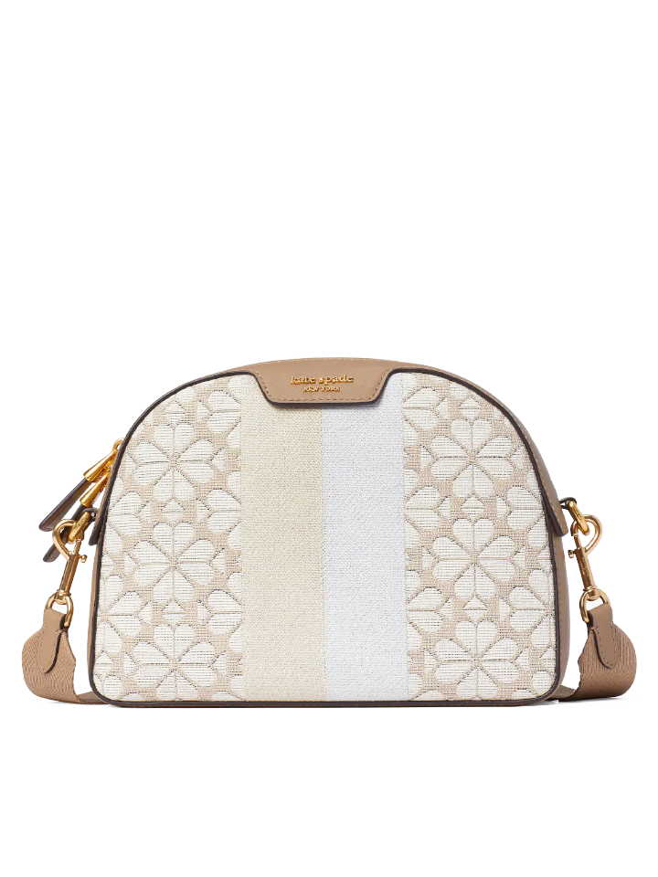 Kate-Spade-Flower-Jacquard-Addy-Medium-Dome-Crossbody-Natural-Multi-Balilene-depan