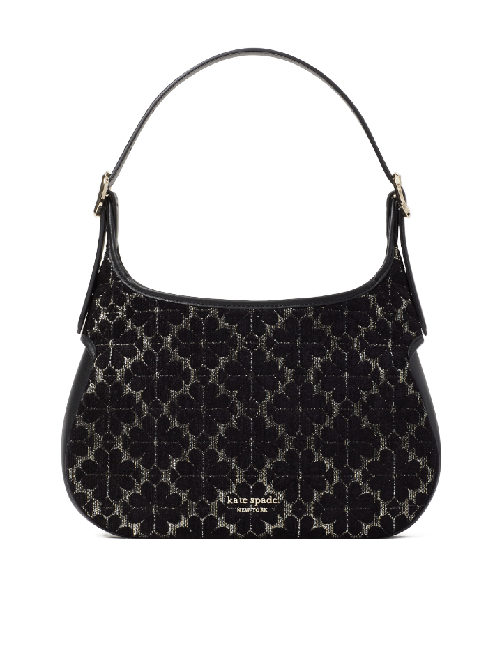 Kate Spade Flower Jacquard Metallic Penny Small Hobo Black Multi