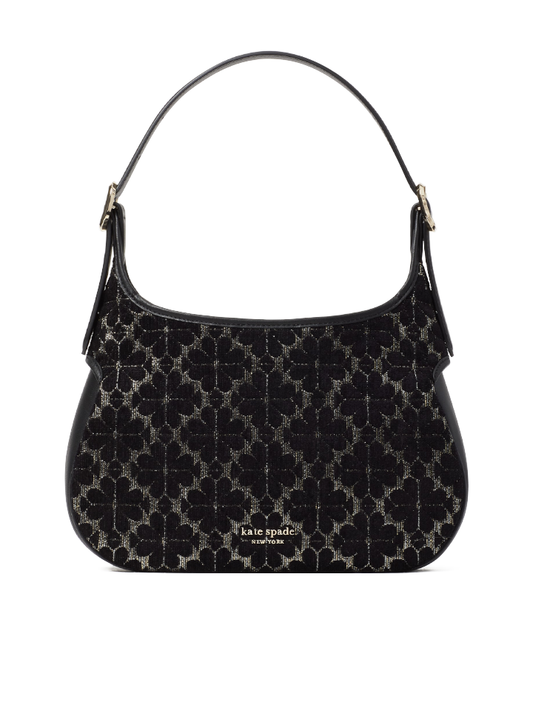 Kate Spade Flower Jacquard Metallic Penny Small Hobo Black Multi