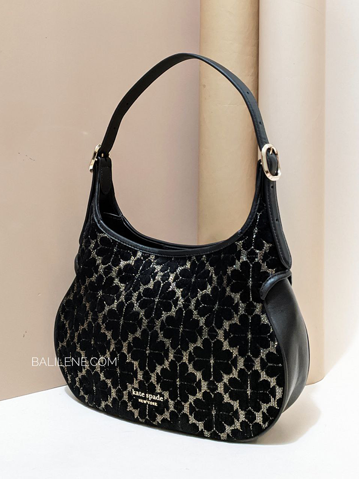 Spade flower jacquard metallic penny small hobo bag Clearance