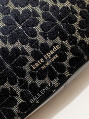 Kate-Spade-Flower-Jacquard-Metallic-Penny-Small-Hobo-Black-Multi-Balilene-detail-logo