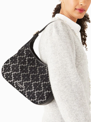 Kate Spade Flower Jacquard Metallic Penny Small Hobo Black Multi