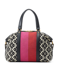 Kate-Spade-Flower-Jacquard-Stripe-Faye-Medium-Satchel-Cream-Multi-Balilene-depan