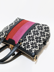 Kate-Spade-Flower-Jacquard-Stripe-Faye-Medium-Satchel-Cream-Multi-Balilene-detail-belakang