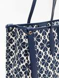     Kate-Spade-Flower-Jacquard-Stripe-Market-Medium-Tote-Blue-Multi-Balilene-detail-samping