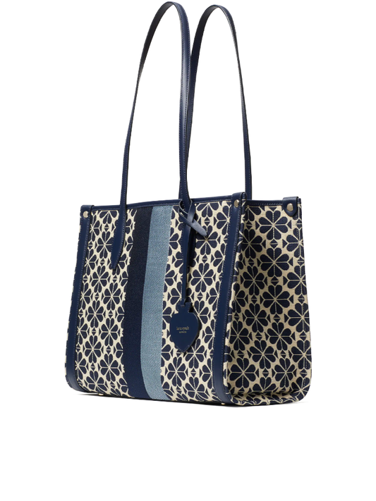    Kate-Spade-Flower-Jacquard-Stripe-Market-Medium-Tote-Blue-Multi-Balilene-samping