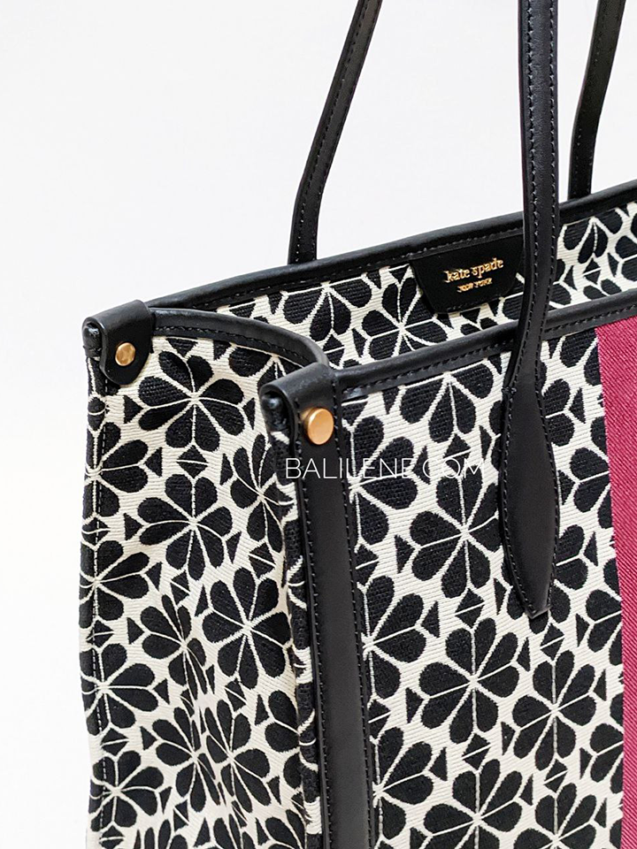 Kate Spade Flower Jacquard Stripe Market Medium Tote Cream Multi