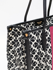 Kate Spade Flower Jacquard Stripe Market Medium Tote Cream Multi