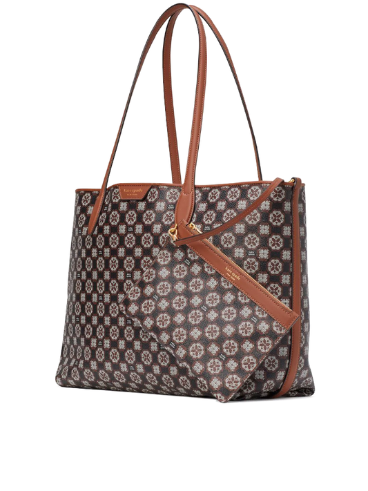 Kate-Spade-Flower-Monogram-Sutton-Medium-Tote-Bag-Black-Multi-Balilene-depan1