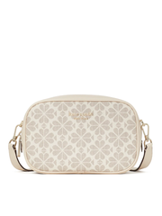 Kate Spade Infinite Spade Flower Coated Canvas Medium Camera Bag Parchment
