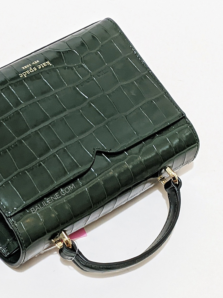 Kate-Spade-K4410-Lovitt-Croc-Embossed-Small-Top-Handle-Bag-Deep-Evergreen-Balilene-detail-belakang