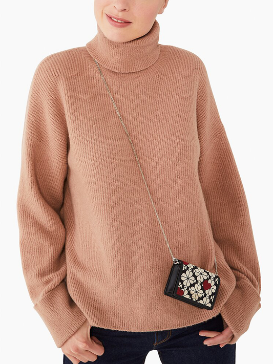    Kate-Spade-K4516001-Flower-Jacquard-Hearts-Chain-Cardholder-Black-Multi-Balilene-onmodel