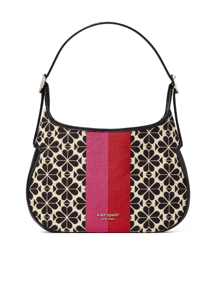 Kate-Spade-K5520-Flower-Jacquard-Stripe-Penny-Small-Hobo-Bag-Cream-Multi-Balilene-depan