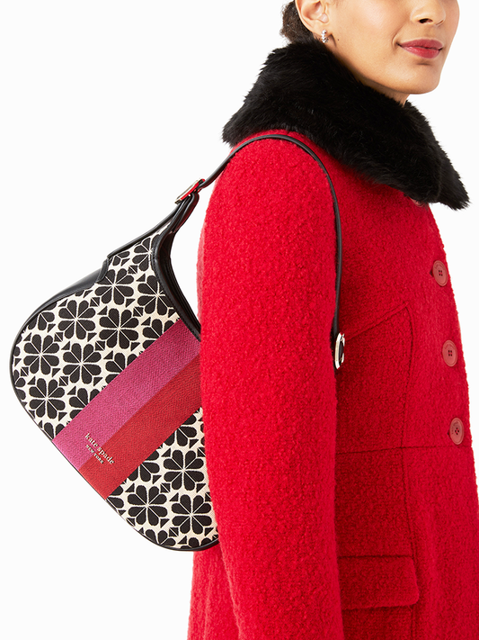 Kate-Spade-K5520-Flower-Jacquard-Stripe-Penny-Small-Hobo-Bag-Cream-Multi-Balilene-onmodel