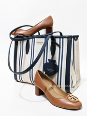 Kate Spade Market Striped Canvas Medium Tote Blazer Blue Multi