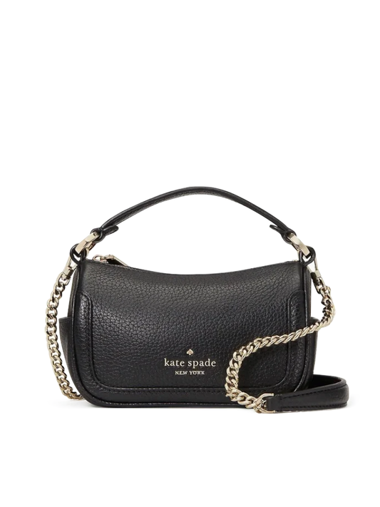 Kate Spade K7335 Smoosh Micro Crossbody Pebbled Leather Black
