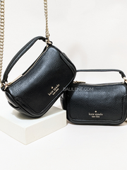 Kate Spade K7335 Smoosh Micro Crossbody Pebbled Leather Black