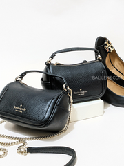 Kate Spade K7335 Smoosh Micro Crossbody Pebbled Leather Black