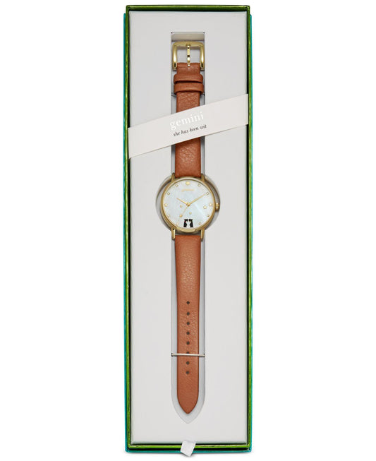 Kate-Spade-KSW1192-Metro-Gold-Tone-Zodiac-Gemini-Brown-Balilene-depan