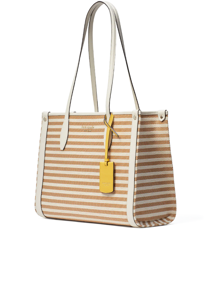       Kate-Spade-Market-Striped-Medium-Tote-Parchment-Multi-Balilene-depan1