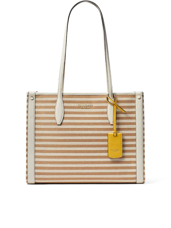 Kate-Spade-Market-Striped-Medium-Tote-Parchment-Multi-Balilene-depan