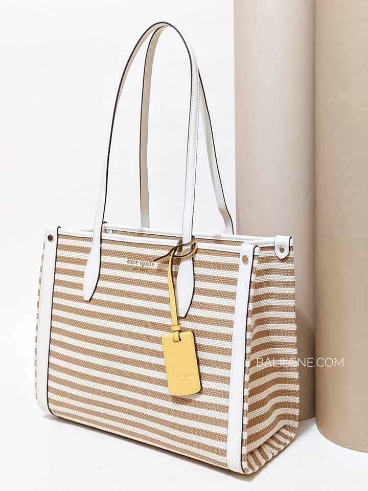 Kate Spade Market Striped Medium Tote Parchment Multi