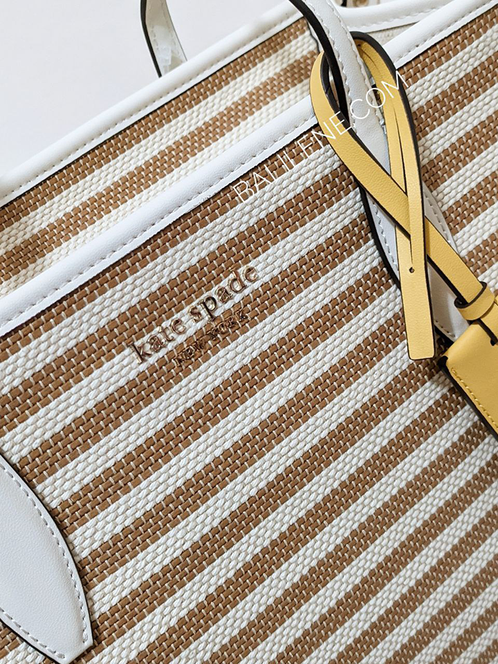 Kate-Spade-Market-Striped-Medium-Tote-Parchment-Multi-Balilene-detail-logo